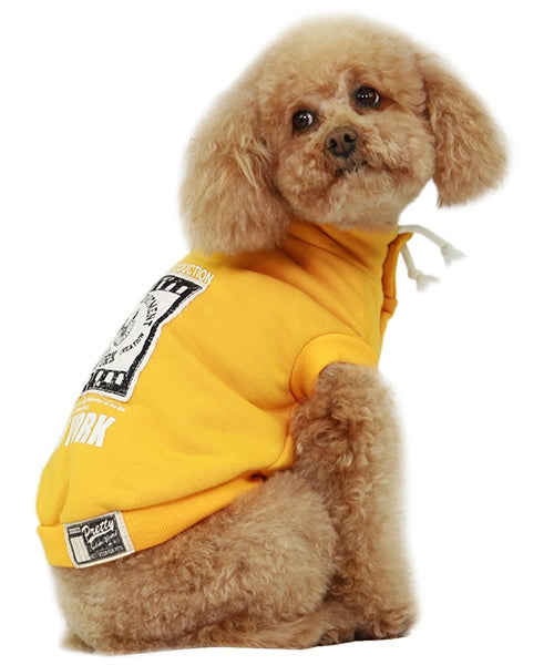Dobaz 'NY Sweater' for Dogs & Cats, Cozy and Fashionable Dog Sweater, Comfortable Pet Apparel for Winter, Ideal for Cold Weather, Yellow Color