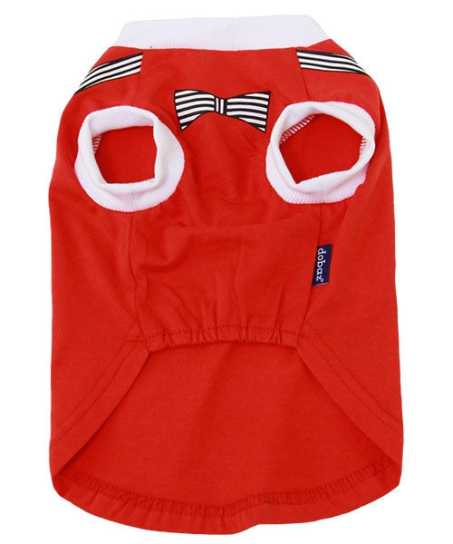 Dobaz 'Suspenders Shirt' for Dogs & Cats, Trendy and Comfortable Dog Shirt, Fashionable Pet Apparel for Special Occasions, Red