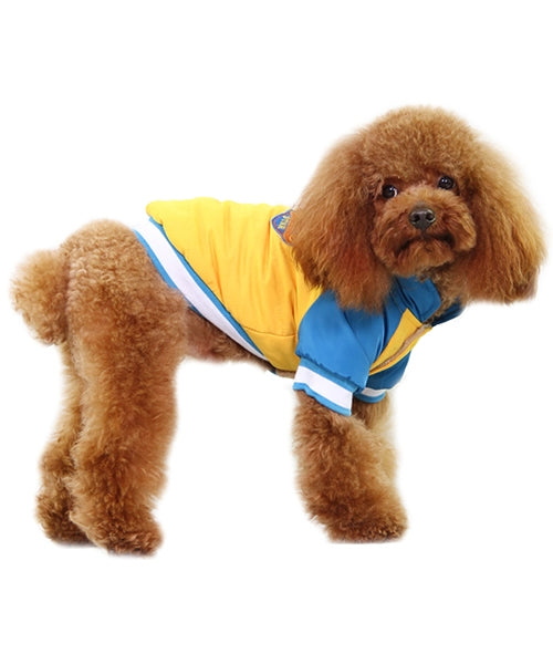 Dobaz 'Racer Dog Jacket' for Dogs & Cats - Trendy and Warm Cold Weather Pet Apparel, Cozy Racing Design Coat for Small Breeds, Ideal for Winter, Yellow