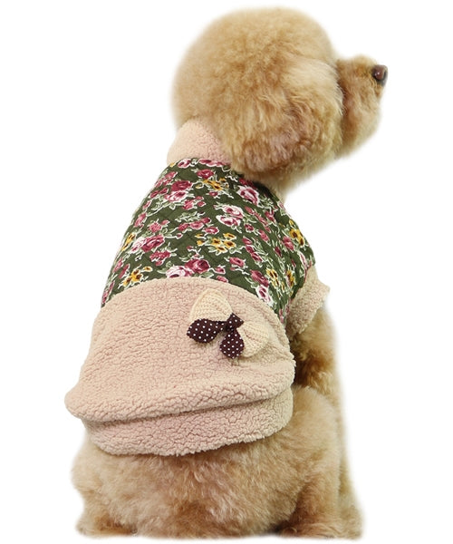 Dobaz 'Floral Design Sweater' for Dogs & Cats - Fashionable and Cozy Pet Sweater, Ideal Cold Weather Outfit for Small Breeds, Khaki