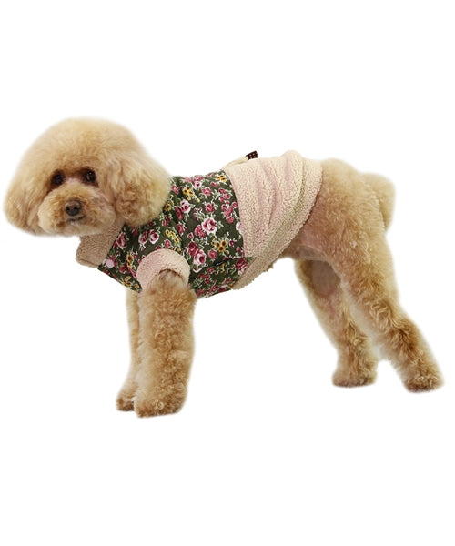 Dobaz 'Floral Design Sweater' for Dogs & Cats - Fashionable and Cozy Pet Sweater, Ideal Cold Weather Outfit for Small Breeds, Khaki