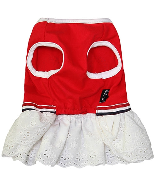 Dobaz 'Crown Design Dress' for Dogs & Cats - Luxury Royal Themed Pet Apparel, Elegant Party Clothing for Small and Medium Breeds, Red