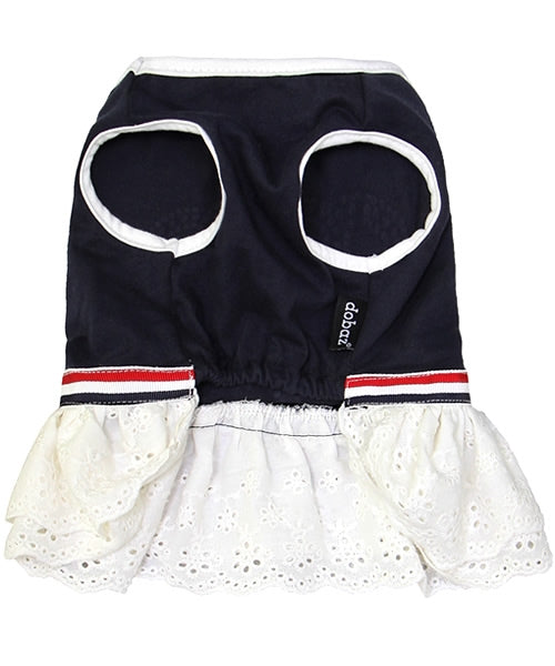 Dobaz 'Royal Crown Dress' for Dogs & Cats - Elegant and Fancy Pet Outfit, Luxury Crown Design Clothing for Small Breeds, Navy