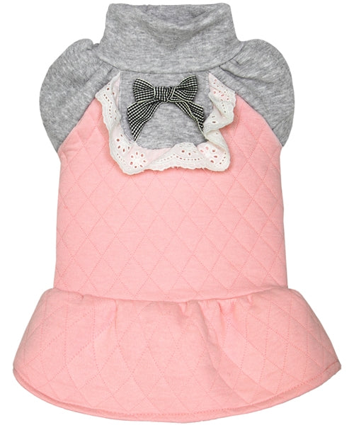 Quilted Winter Dress - Pink