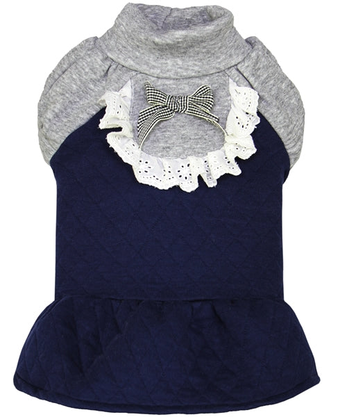 Quilted Winter Dress - Blue