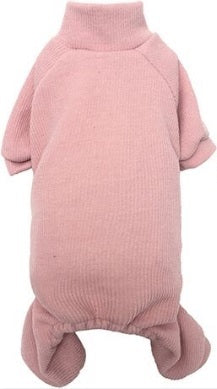 Dobaz 'Ribbed PJs' for Dogs & Cats – Trendy and Comfortable Pink Dog Pajamas, Soft Ribbed Sleepwear for Pets, Ideal for Sleeping and Lounging