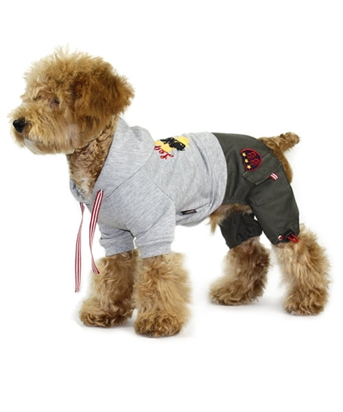 Dobaz 'Legend Bike Jumpsuit' for Dogs & Cats – Active Dog Jumpsuit, Trendy Gray Pet Apparel for Outdoor Fun