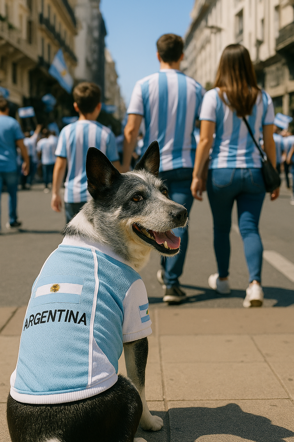 Parisian Pet 'Team Argentina' Jersey for Dogs & Cats – Perfect Soccer Fan Apparel, Blue and White