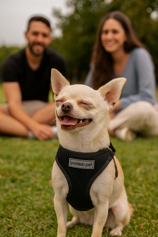 Parisian Pet 'Freedom Harness Black' for Dogs & Cats – Adjustable, Durable, Comfortable Black Dog Harness