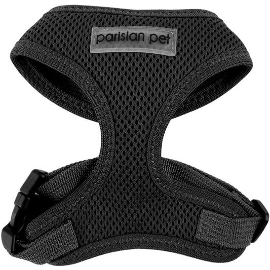 Parisian Pet 'Freedom Harness Black' for Dogs & Cats – Adjustable, Durable, Comfortable Black Dog Harness
