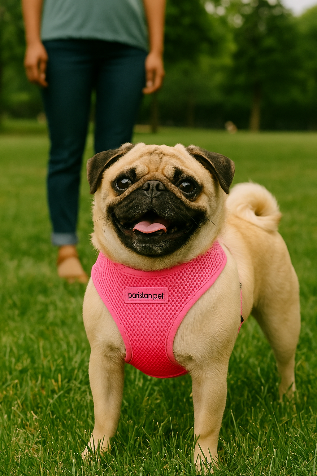 Parisian Pet 'Freedom Harness' for Dogs & Cats – Comfortable and Customizable Neon Pink Harness
