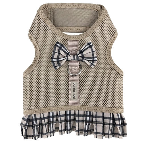 Parisian Pet Harness Dress, Khaki Plaid Parisian Pet Harness Dress, Khaki Plaid
