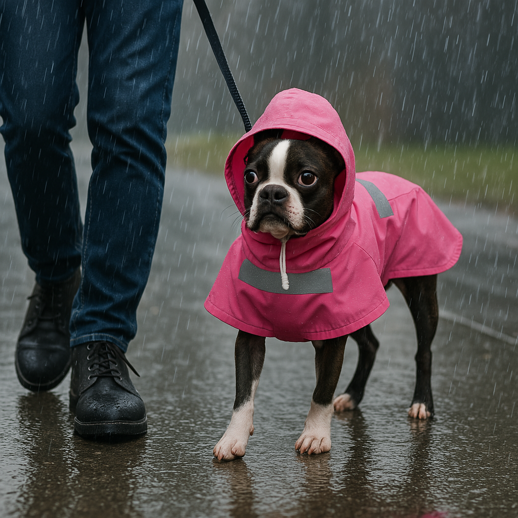 Parisian Pet 'Pink Raincoat' for Dogs & Cats, Waterproof Dog Raincoat, Designer Pet Coat, Pink