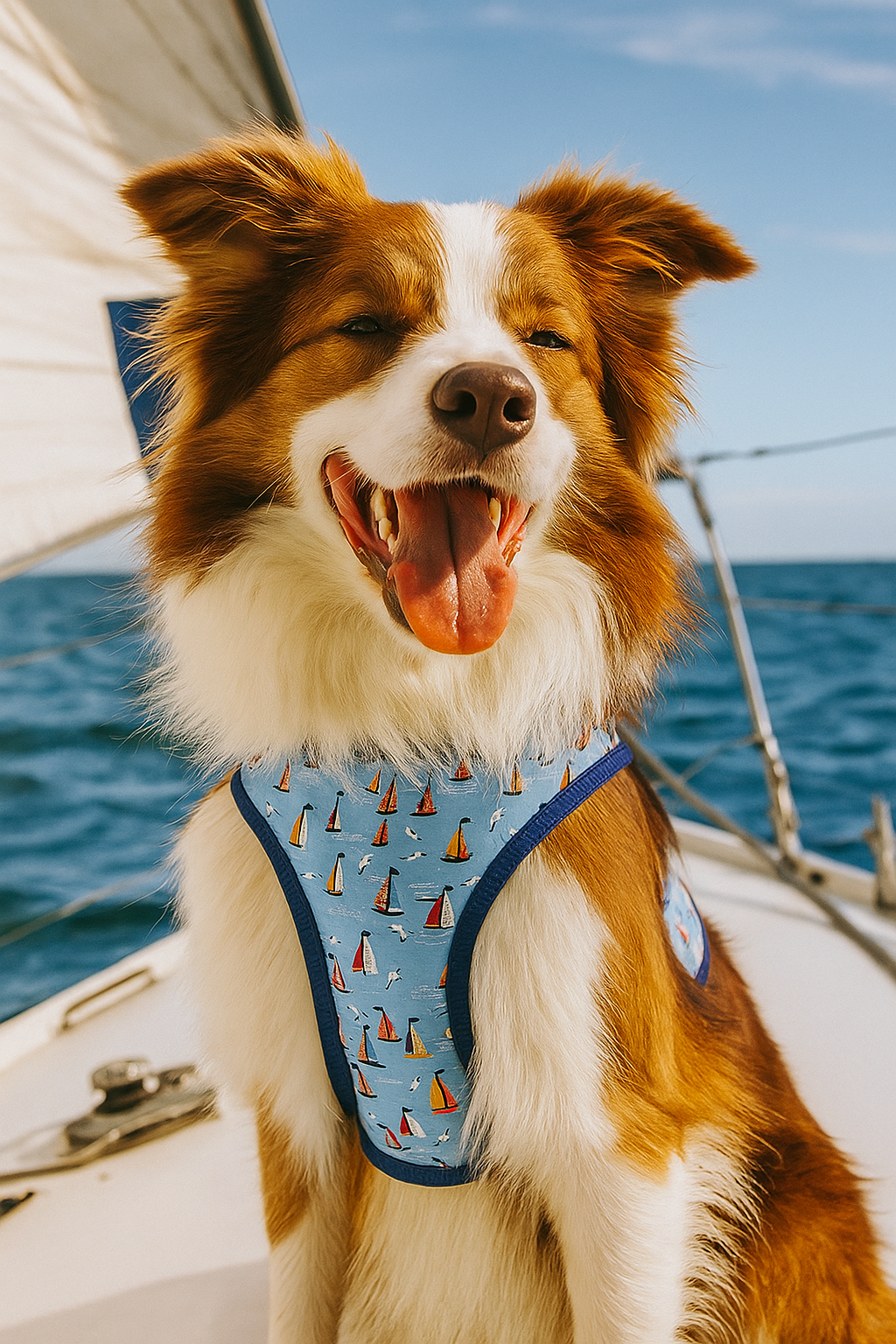 Parisian Pet 'Adjustable Sail Boat Pet Harness with Secure Fit' for Dogs & Cats – Blue