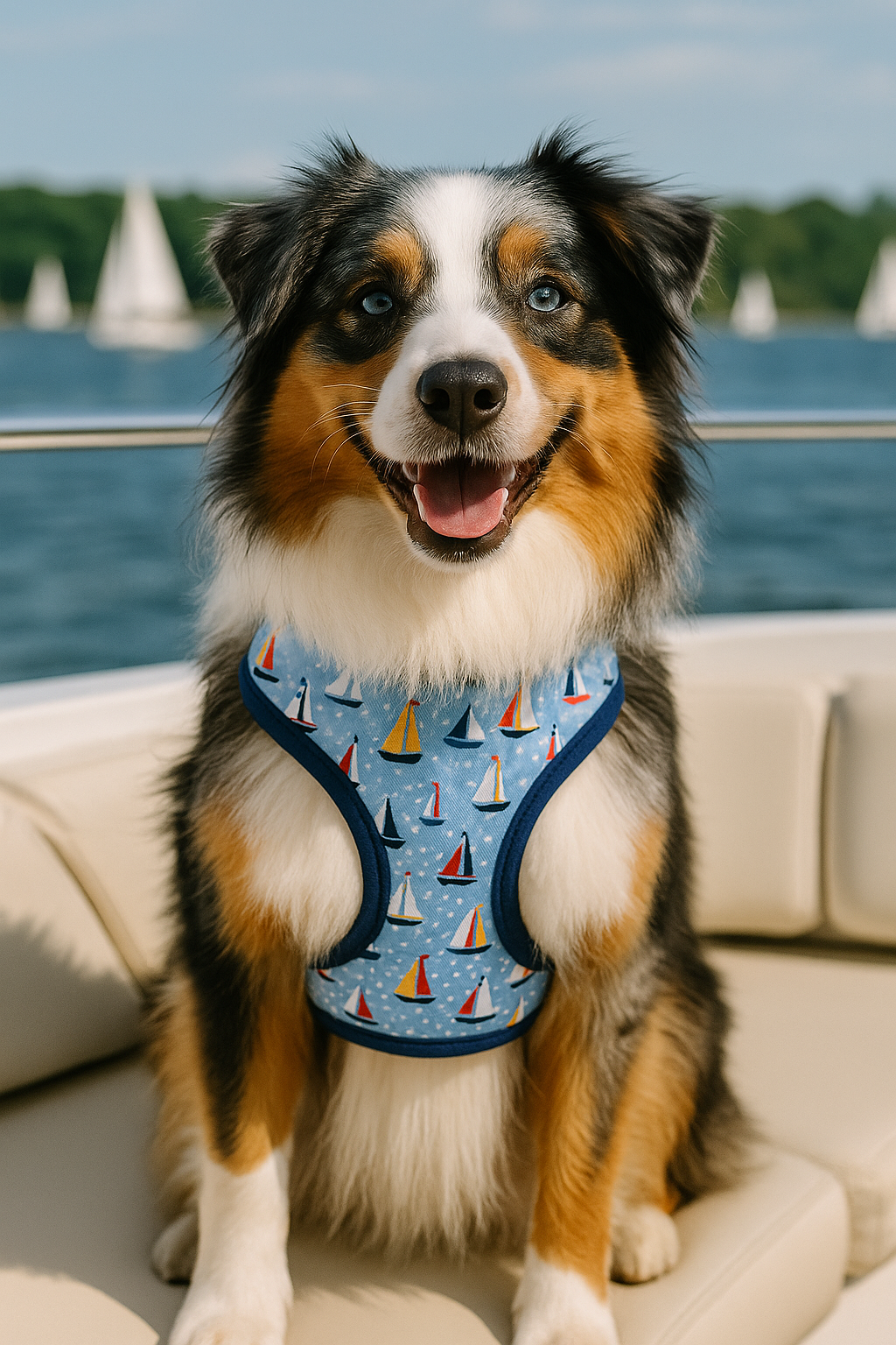 Parisian Pet 'Adjustable Sail Boat Pet Harness with Secure Fit' for Dogs & Cats – Blue