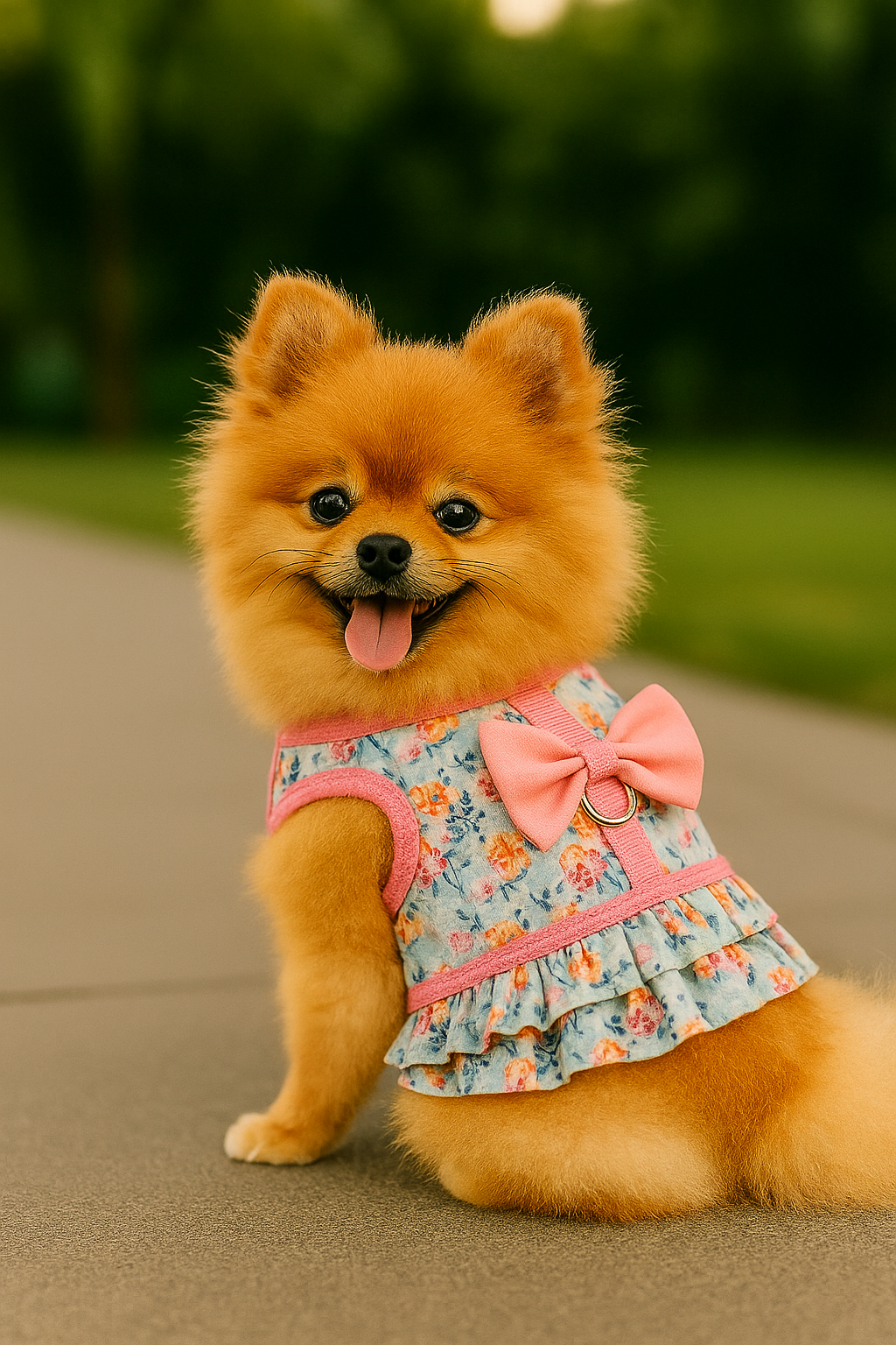 Parisian Pet 'Pink Polka Dot Harness Dress with Leash Ring' for Dogs & Cats – Pink