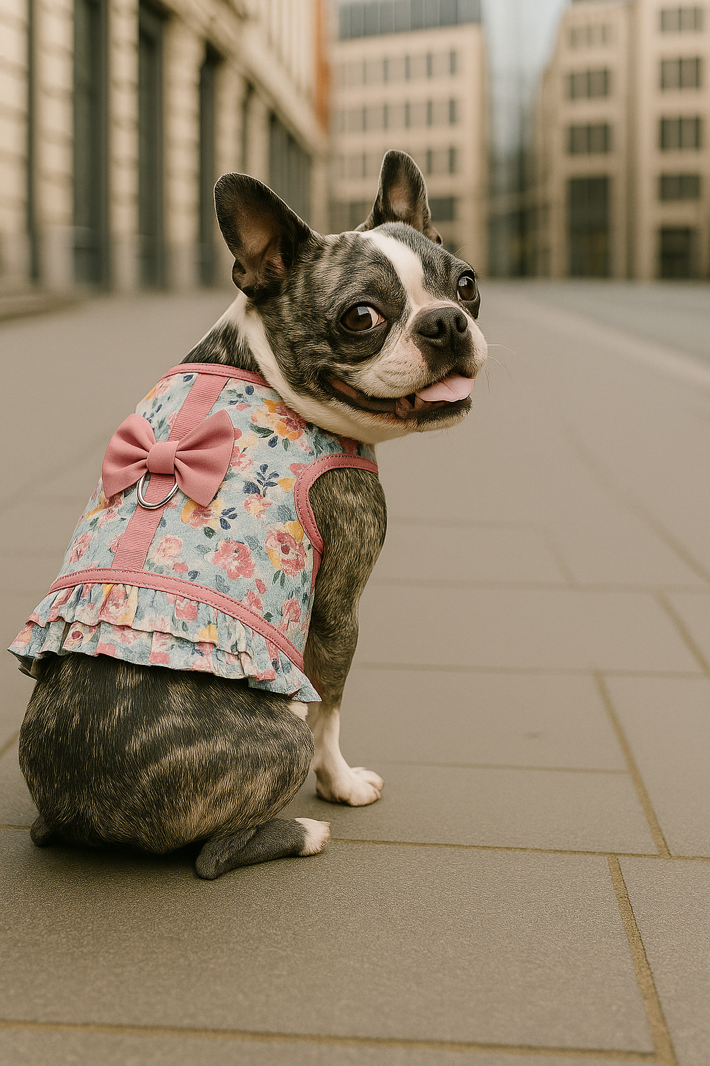 Parisian Pet 'Pink Polka Dot Harness Dress with Leash Ring' for Dogs & Cats – Pink