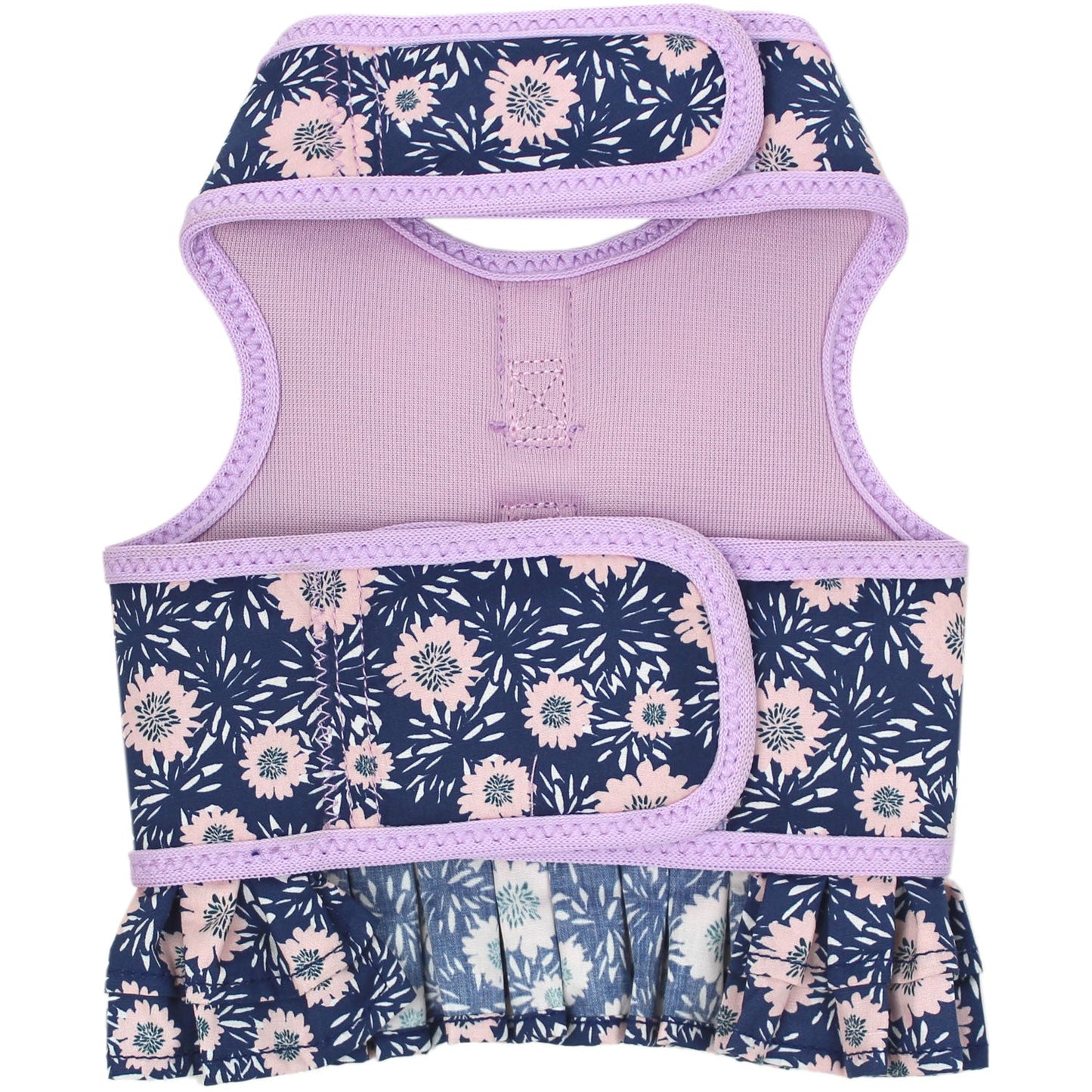 Parisian Pet 'Elegant Floral Dog Harness Dress for Special Events' for Dogs & Cats – Dark Blue with Flowers