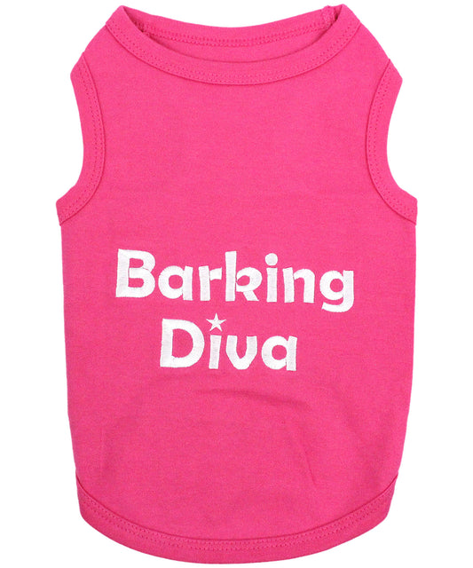 Parisian Pet 'Barking Diva' Dog Shirt – Cute Slogan Pet T-Shirt for Dogs & Cats, Pink