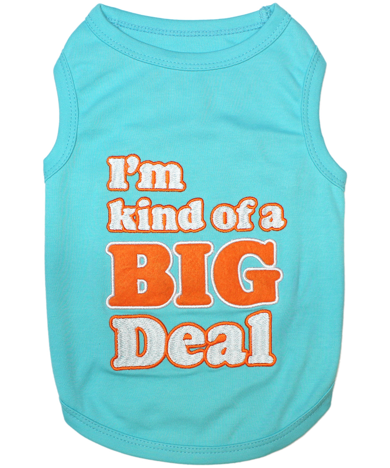 Parisian Pet 'I'm Kind of a Big Deal' Humorous Dog Shirt – Embroidered Graphic Pet T-Shirt for Dogs & Cats, Light Blue
