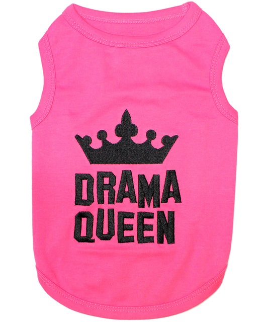 Parisian Pet 'Drama Queen' Embroidered Dog & Cat Shirt - Trendy Pet Apparel, Pink