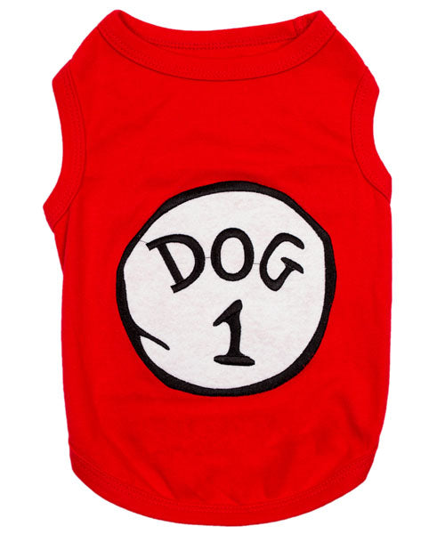Parisian Pet 'Dog 1' Dog Shirt – Fun Slogan Cotton Pet T-Shirt for Dogs & Cats, Red