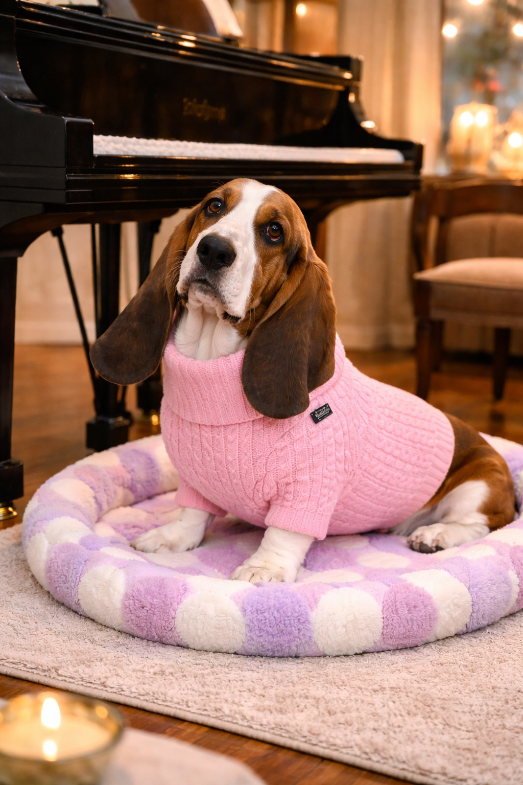 Parisian Pet 'Cotton Candy Mat' - Comfortable, Travel-Friendly, Luxury, Washable Pink Pet Mat for Medium Dogs & Cats