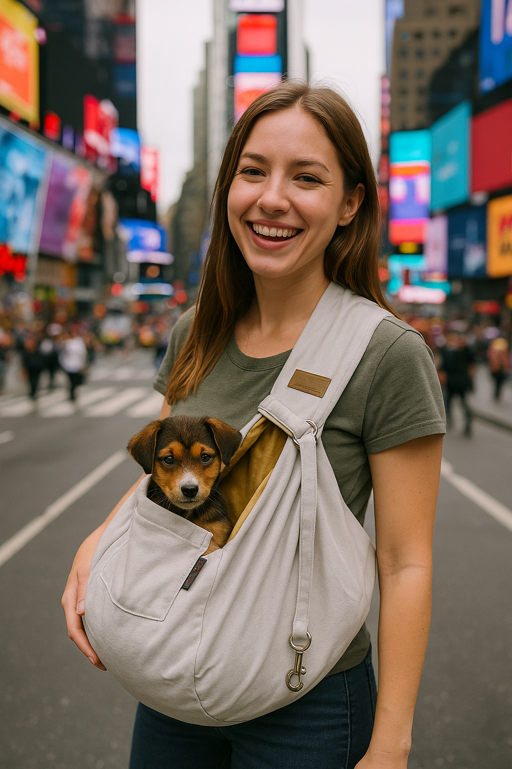 Parisian Pet - 'Gray Sling Carrier' for Dogs & Cats - Hands-Free Pet Transport Solution