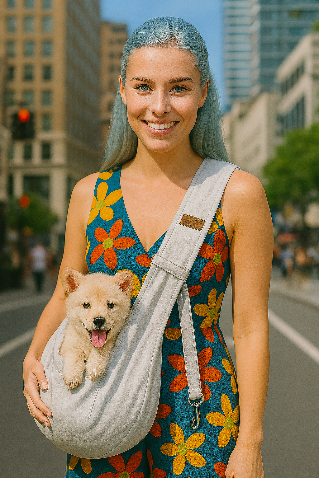 Parisian Pet - 'Gray Sling Carrier' for Dogs & Cats - Hands-Free Pet Transport Solution