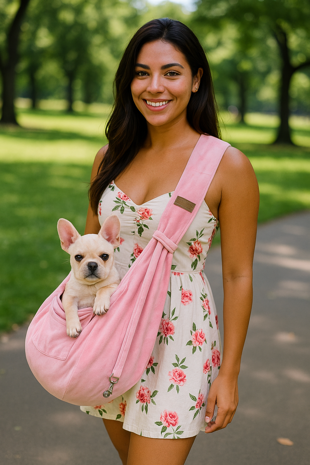 Parisian Pet 'Sling Carrier' for Dogs & Cats – Travel-Friendly, Stylish Pink Sling Carrier for Pets
