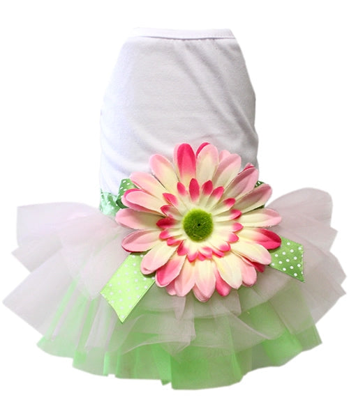 Parisian Pet 'Sunflower Dress' for Dogs & Cats, Sleeveless, Green Parisian Pet 'Sunflower Dress' for Dogs & Cats, Sleeveless, Green