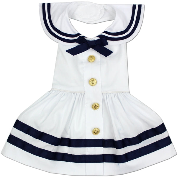 Parisian Pet Dress Sailor White