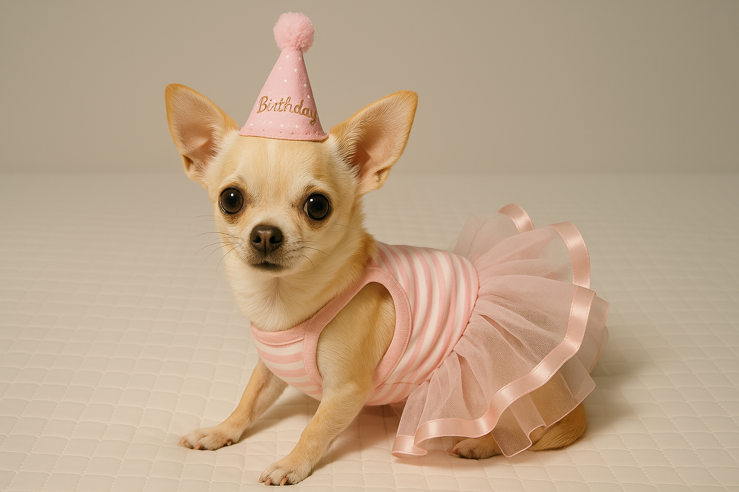Parisian Pet 'Ballerina Dress' Dog & Cat Shirt – Unique Floral Pet Dress, Perfect for Summer - Pink and White Stripes-Valentine's Day