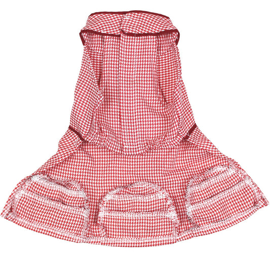 Parisian Pet ‘Houndstooth Dog Dress’ for Dogs & Cats Red & White