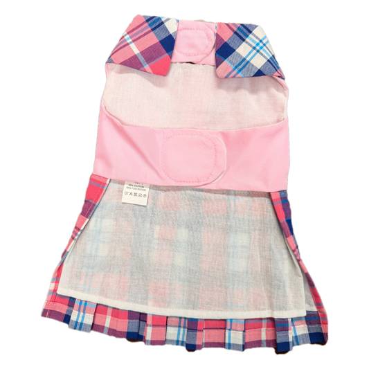 Parisian Pet ‘Plaid Royal Pleated Dress’ for Dogs & Cats Pink