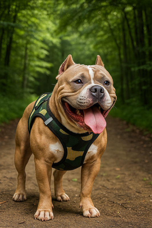 Parisian Pet 'Step-In Harness' for Dogs & Cats – Comfortable Camo Harness, Adjustable Fit for Small & Large Pets, Green