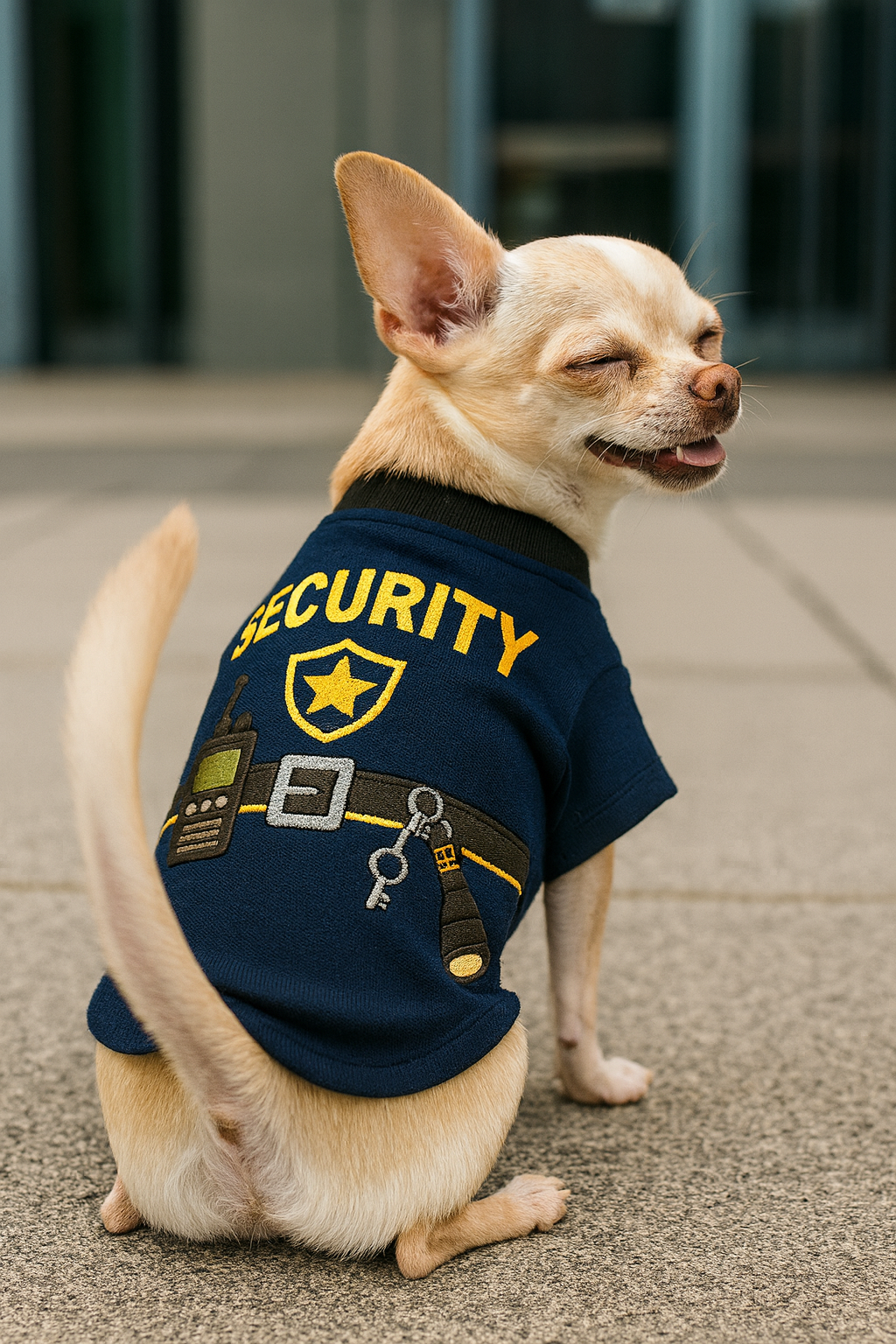 Parisian Pet 'Security Woofficer' Halloween Costume for Dogs & Cats – Adorable Police Dog Costume, Pet Halloween Outfit, Navy