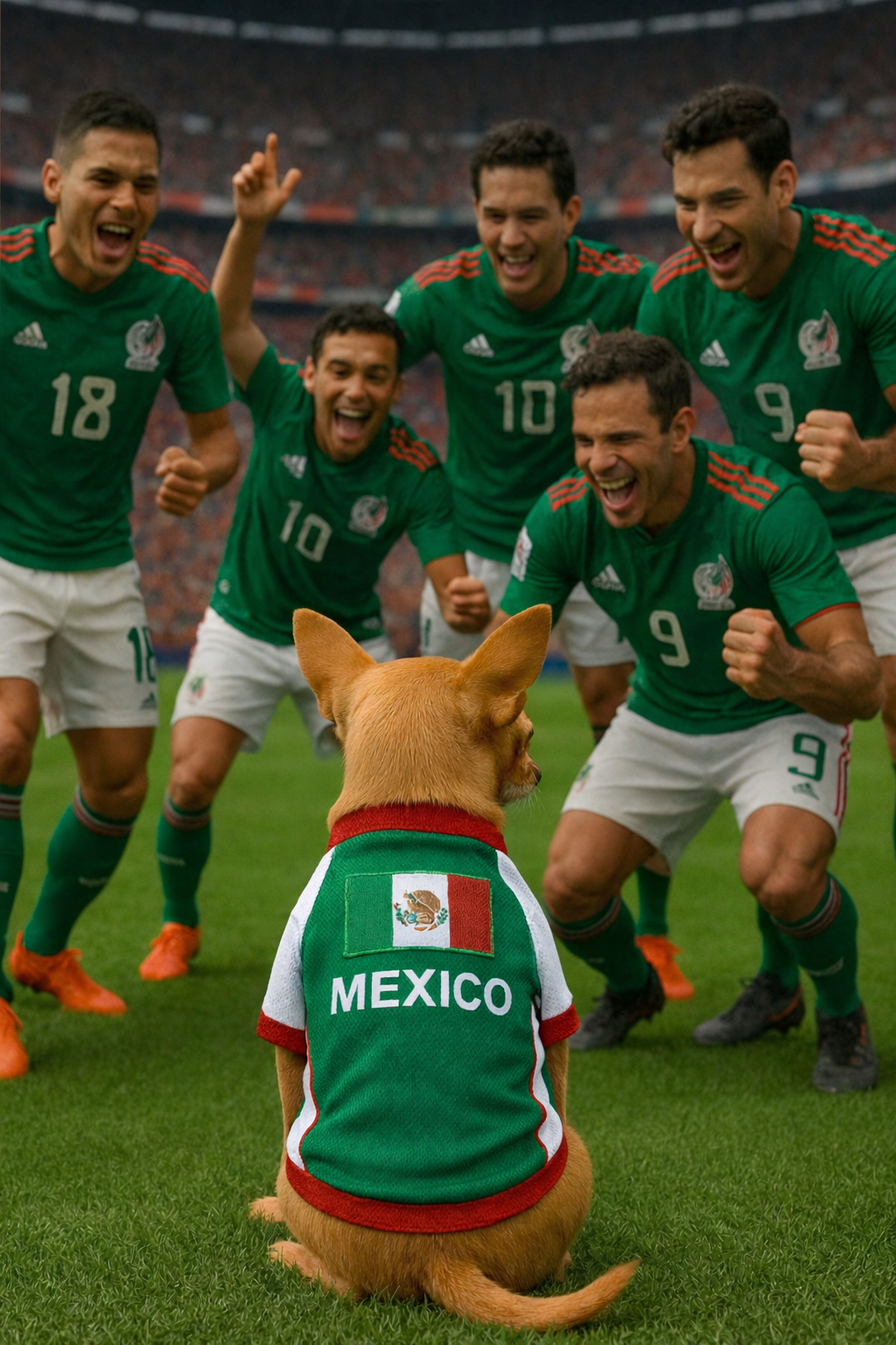 Parisian Pet 'Team Mexico' Dog & Cat T-Shirt – Patriotic Dog Shirt, Perfect for Soccer Fans – Red, White, Green