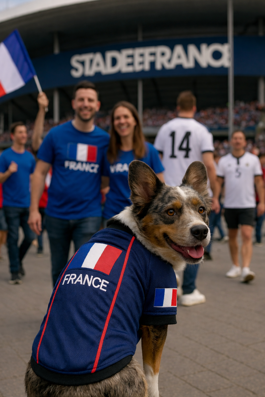 Parisian Pet 'Team France' Jersey - France National Team Pet Apparel, Dog Sports Jersey for Soccer Fans, World Cup Dog Shirt for Dogs & Cats, Blue