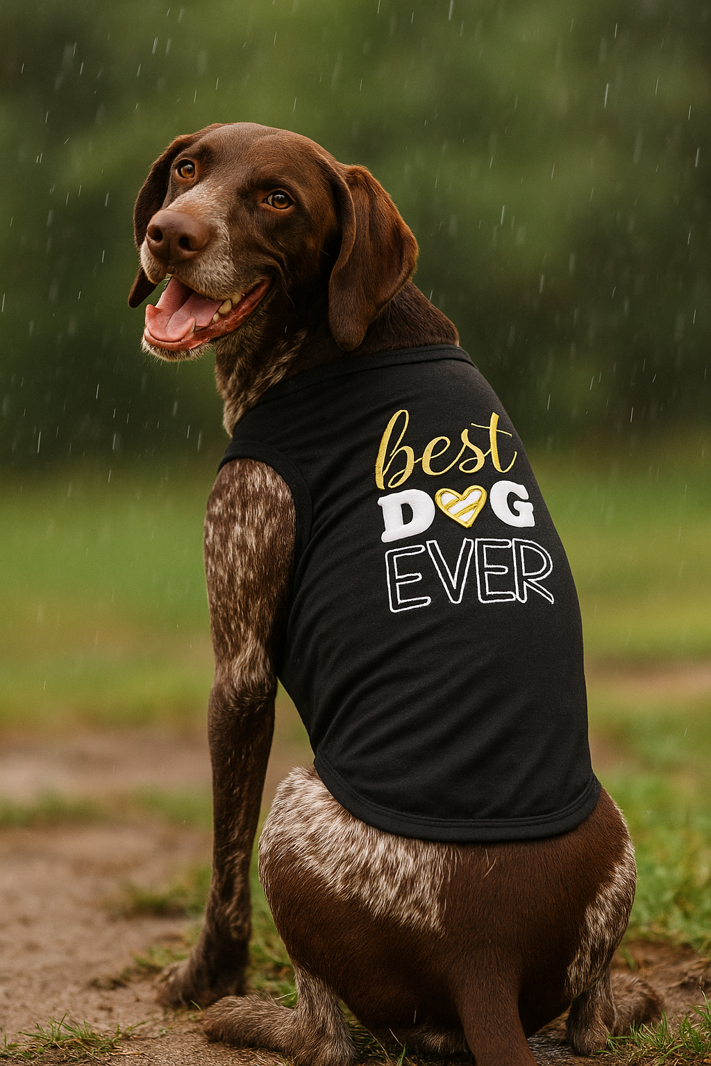 Parisian Pet 'Best Dog Ever' Cute Slogan Dog T-Shirt – Premium Cotton Pet Wear for Small Dogs & Cats, Black-Valentine's Day