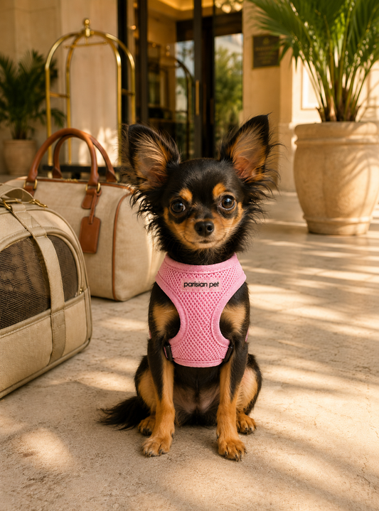 dog harness, small dog harness, mesh dog harness, pink dog harness, adjustable dog harness, puppy harness, lightweight dog harness