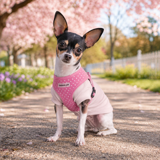 Dog clothes with harness and sport-ready spring outfit ideas