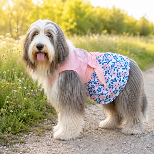 dog dress, large dog dress, dog clothes, floral dog dress, girl dog clothes, stylish dog apparel, dog boutique clothing