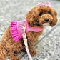 Parisian Pet 'Polka Dot Harness' Dress for Dogs & Cats – Fashionable Pet Dress with Adjustable Harness, Comfortable Fit, Pink