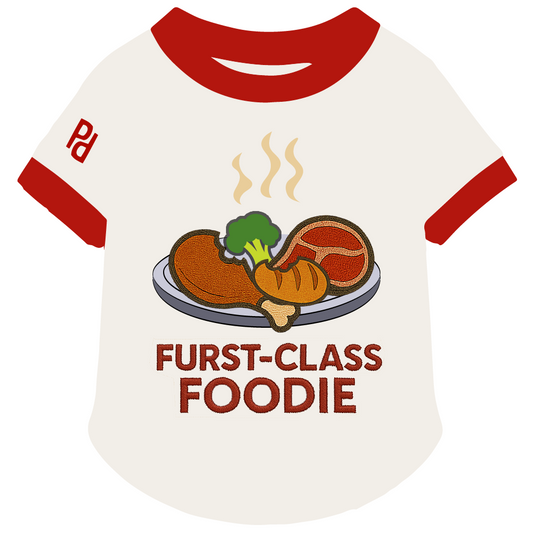 Parisian Pet 'Furst Class Foodie' Halloween Costume for Dogs & Cats – Adorable Funny Dog Costume, Pet Halloween Outfit, White and Red