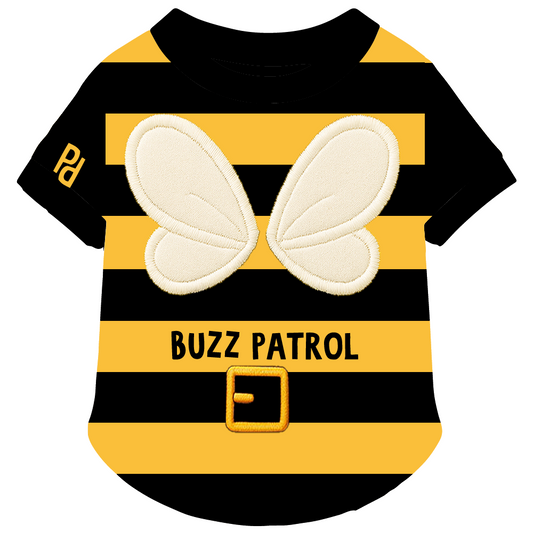 Parisian Pet 'Buzz Patrol Bee' Halloween Costume for Dogs & Cats – Adorable Bee Dog Costume, Pet Halloween Outfit, Yellow and Black