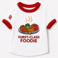Parisian Pet Furst Class Foodie Funny Dog T-Shirt - White & Red