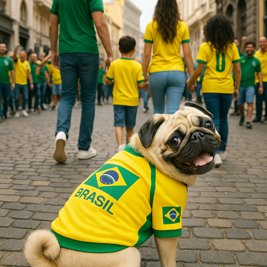 Parisian Pet 'Team Brazil' Dog & Cat Shirt – Embroidered Soccer Jersey, Comfortable & Stylish – Yellow Green
