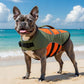 ‘Dog Life Jacket’ Water Safety Vest for Dogs & Cats Olive Green/Orange