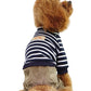 Dobaz 'Striped Dog Pants' for Dogs & Cats - Fashionable and Warm Cold Weather Pet Clothing, Cozy Corduroy Pants for Small Breeds, Navy Blue  Striped
